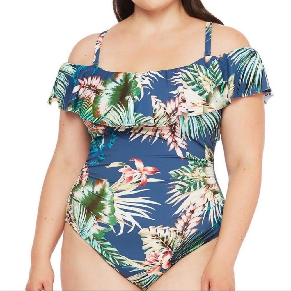 La Blanca swimwear Floral Off The Shoulder NWT